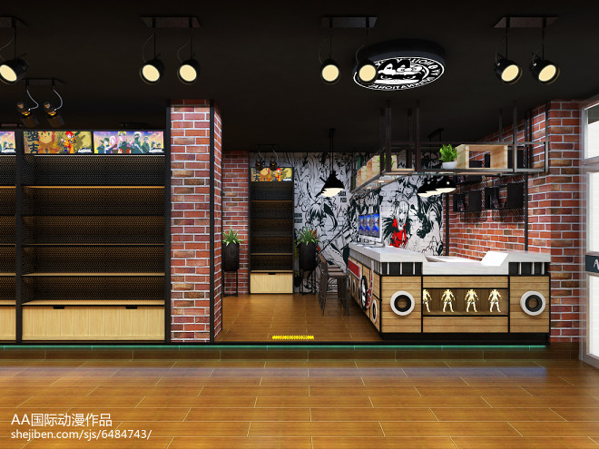 夢幻聯動 動漫主題奶茶店的3D裝修設計效果賞析